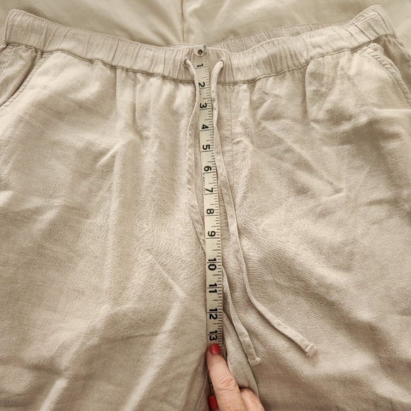 Vineyard Vines Linen Wide Leg Pants Womens XL Beige Travel Beach - Picture 8 of 10